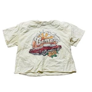 GM Camero Woman’s Pale Yellow Graphic Crop T Shirt